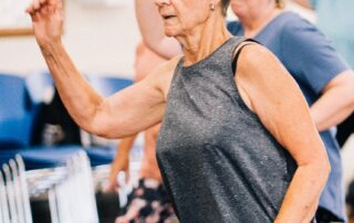 Woman in an exercise class