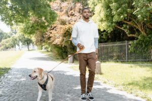 Man walking with dog